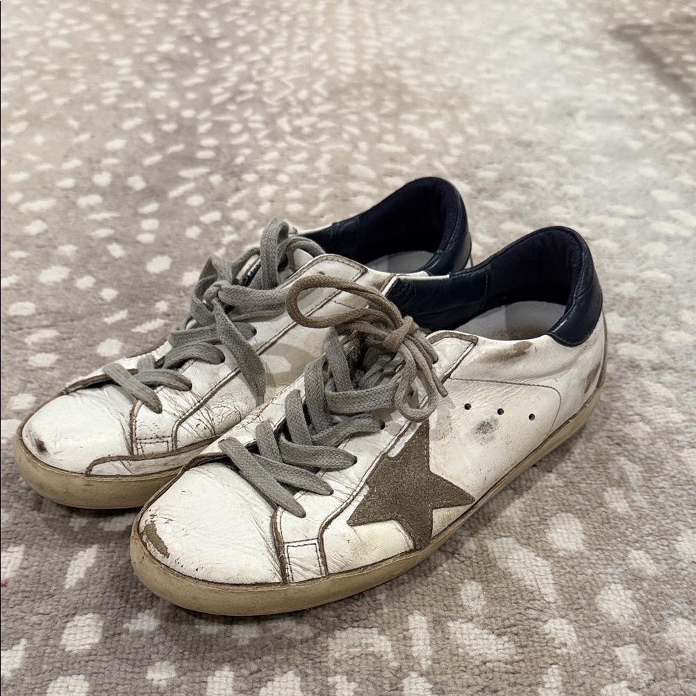 Golden Goose White and Brown Star Sneakers - Picture 2 of 3